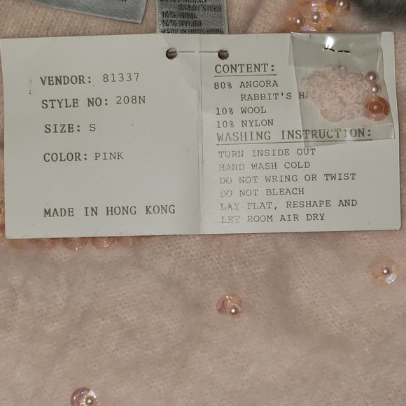 Nordstrom Angora Rabbit Fur Beaded Sequin Sweater - Picture 8 of 9